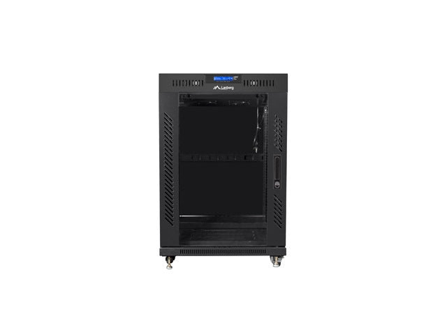 Lanberg rack cabinet 19" free-standing 15U/600x600 (flat pack) with glass door lcd black v2