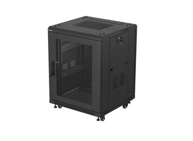 Lanberg rack cabinet 19" free-standing 15U/600X600 (FLAT PACK) with mesh door black