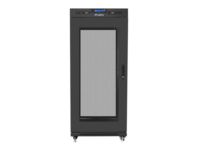 Lanberg rack cabinet 19" free-standing 27U/600x600 (flat pack) with mesh door lcd black v2