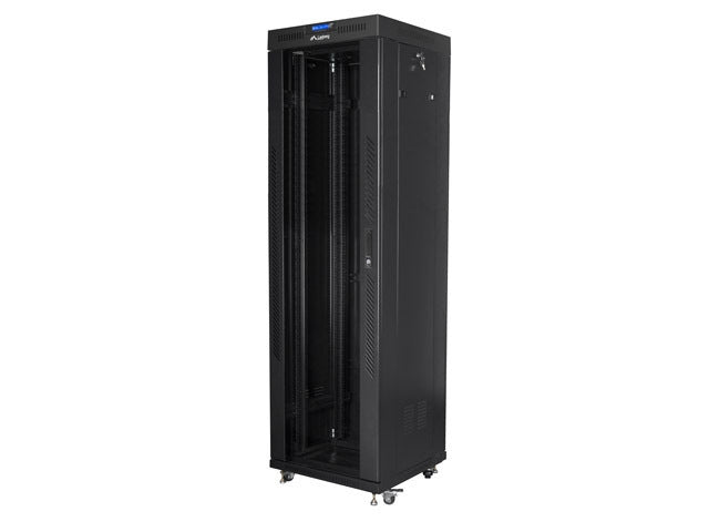 Lanberg rack cabinet 19" free-standing 42U/600x600 (flat pack) with glass door lcd black v2