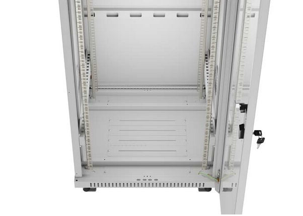 Lanberg Rack Cabinet 19" Free-Standing 42U/600X600 (FlAT Pack) With Glass Door LCD Grey V2