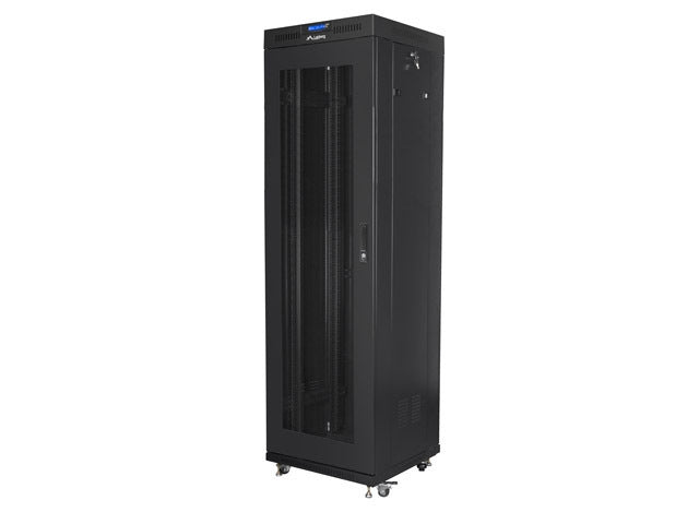 Lanberg rack cabinet 19" free-standing 42U/600x600 (flat pack) with mesh door lcd black v2