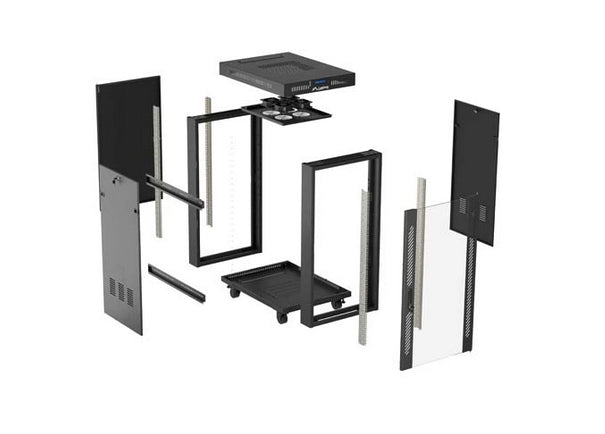 Lanberg Rack Cabinet 19" Free-Standing 24U/600X800 (FlAT Pack) With Glass Door LCD Black V2