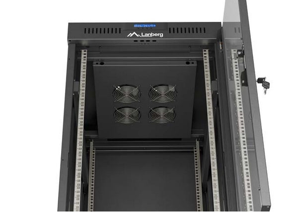 Lanberg Rack Cabinet 19" Free-Standing 24U/600X800 (FlAT Pack) With Glass Door LCD Black V2