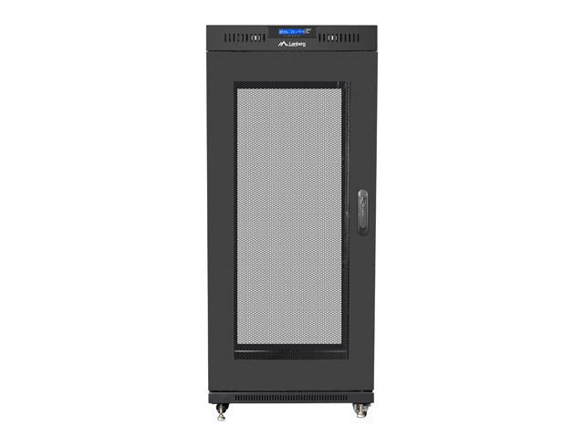 Lanberg rack cabinet 19" free-standing 27U / 600x800 self-assembly flat pack with mesh door LCD, black
