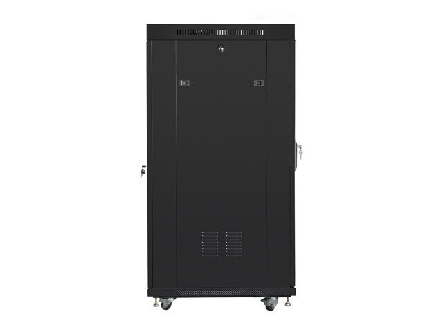 Lanberg rack cabinet 19" free-standing 27U / 600x800 self-assembly flat pack with mesh door LCD, black