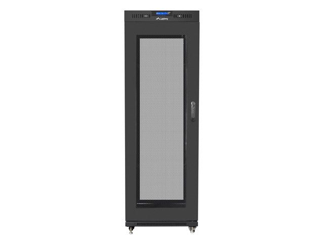 Lanberg rack cabinet 19" free-standing 37U / 600x800 self-assembly flat pack with mesh door LCD, black