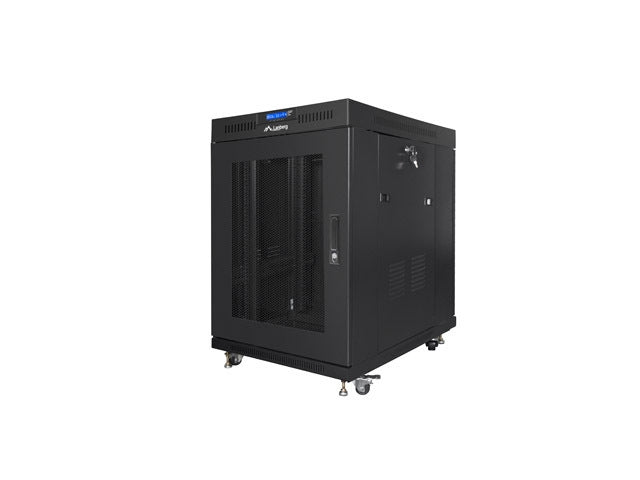 Lanberg rack cabinet 19" free-standing 15U/800x1000 (flat pack) with mesh door lcd black v2
