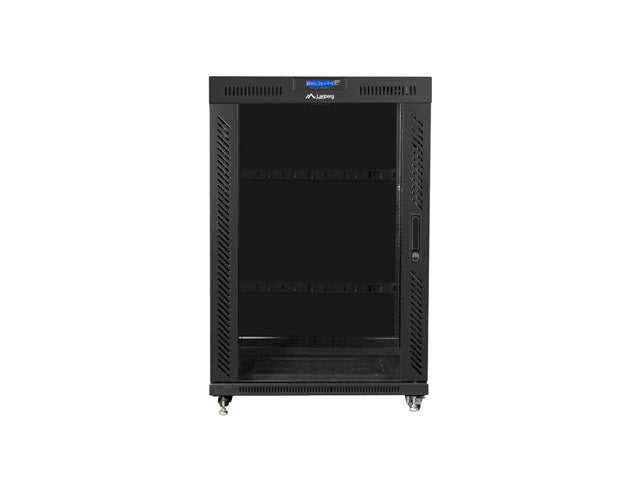 Lanberg rack cabinet 19" free-standing 22U/800x1000 (flat pack) with mesh door lcd black v2