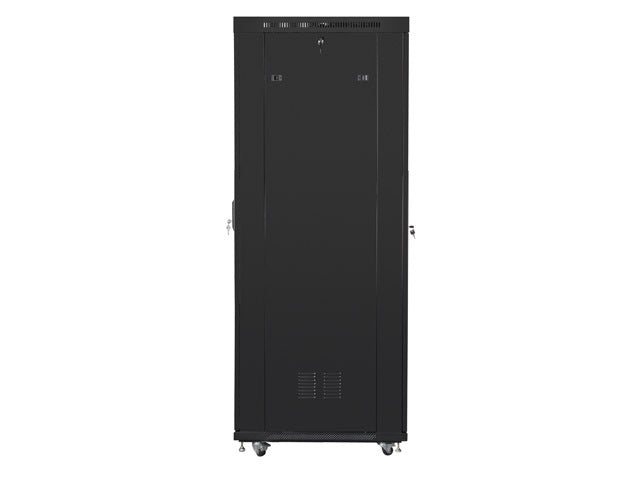 Lanberg rack cabinet 19" free-standing 27U/800x1000 (flat pack) with glass door lcd black v2