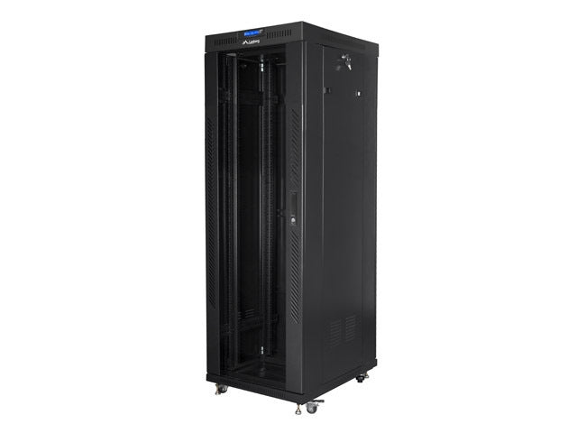Lanberg rack cabinet 19" free-standing 37U/800x1000 (flat pack) with glass door lcd black v2