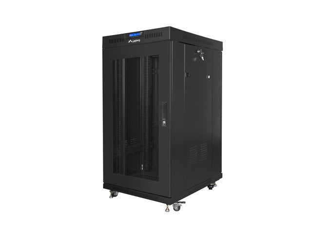 Lanberg rack cabinet 19" free-standing 22U/800x800 (flat pack) with mesh door lcd black v2