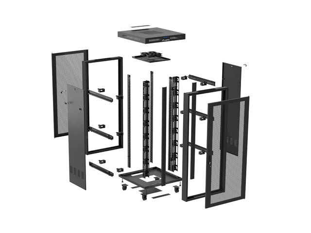 Lanberg rack cabinet 19" free-standing 37U/600X800 (FLAT PACK) with mesh door LCD black