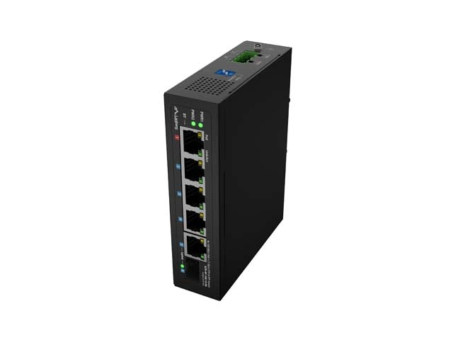 Lanberg Switch ILFE-4P-1Ge-1S-90 POE 1 x BT 3 x AT SFP/ETH DIN Unmanagment Fast Ethernet