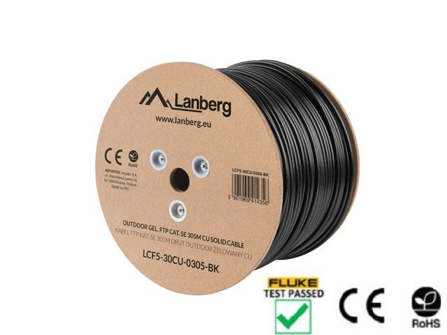 Lanberg outdoor LAN cable gel-filled FTP CAT.5E 305m solid CU, grey