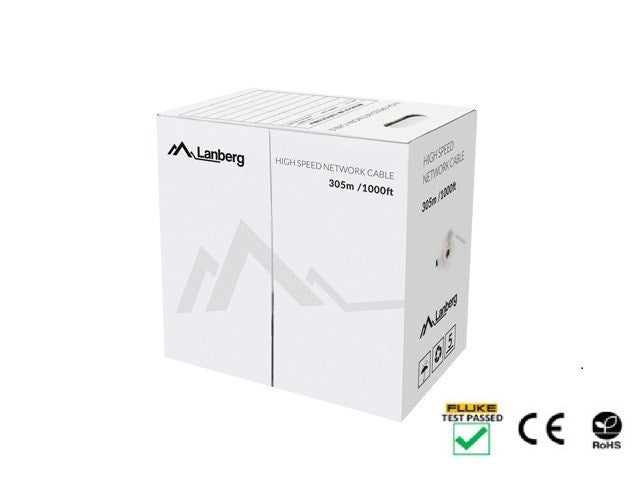 LANBERG CABLE UTP CAT.5E 305M WIRE CU YELLOW FLUKE