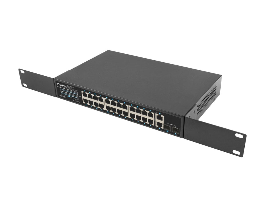 Lanberg switch 24x 1GB poe+/2x GB 2x sfp rack 19" gigabit ethernet 250w