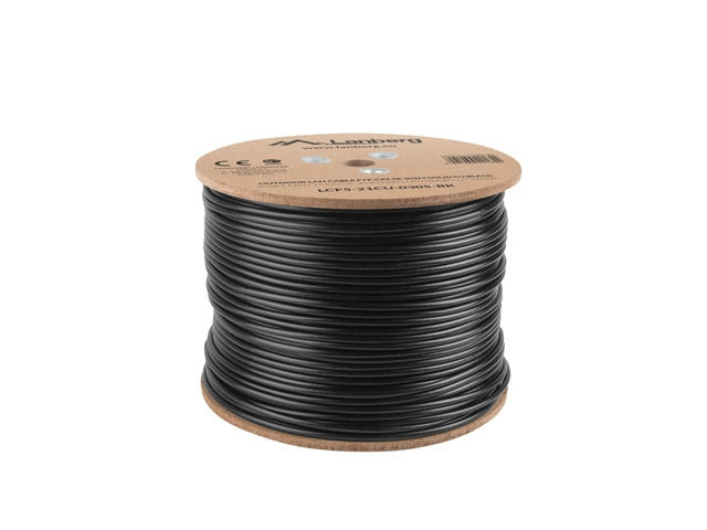 Lanberg LAN cable CAT.5e ftp 305m solid outdoor cu black fluke passed