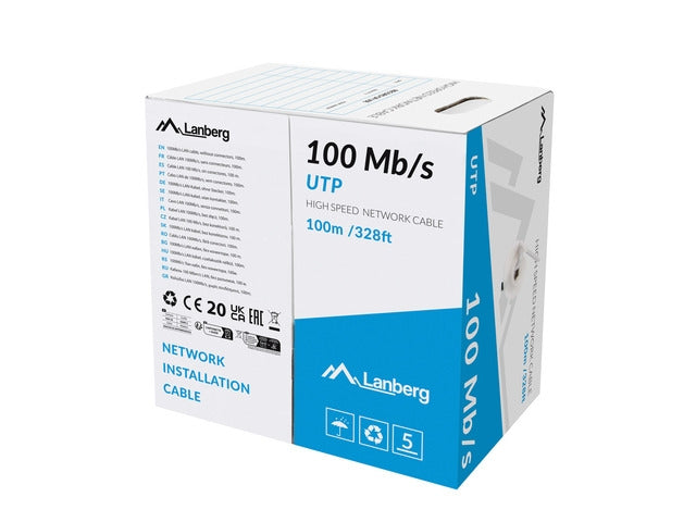 Lanberg LAN cable 100mb/s 100m solid cca grey