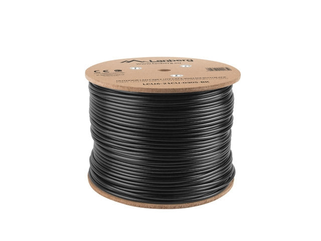 Lanberg LAN cable CAT.6 UTP 305m solid outdoor CU, Fluke passed, Black
