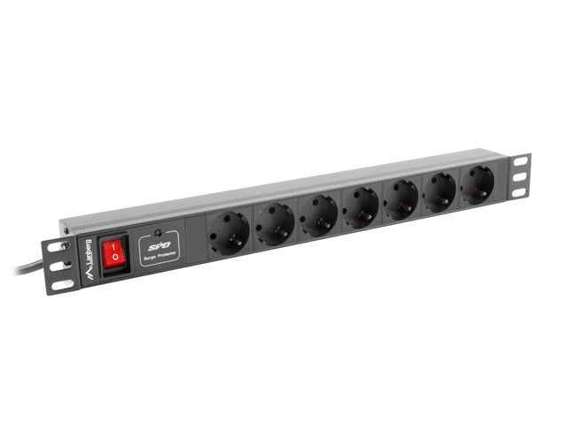 Lanberg power distribution unit (PDU) 19"1U 10A 7 SOCKETS SCHUKO 2M, black