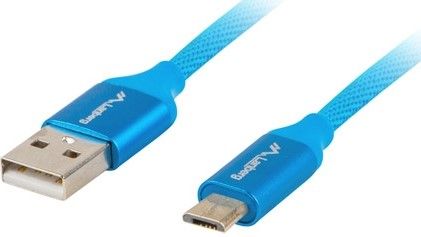 Lanberg USB MICRO-B (M)  ->  USB-A (M) 2.0 cable 1.8m, blue premium QC 3.0