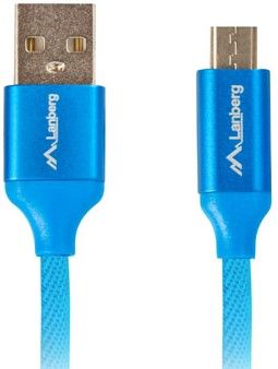Lanberg USB MICRO-B (M)  ->  USB-A (M) 2.0 cable 1.8m, blue premium QC 3.0