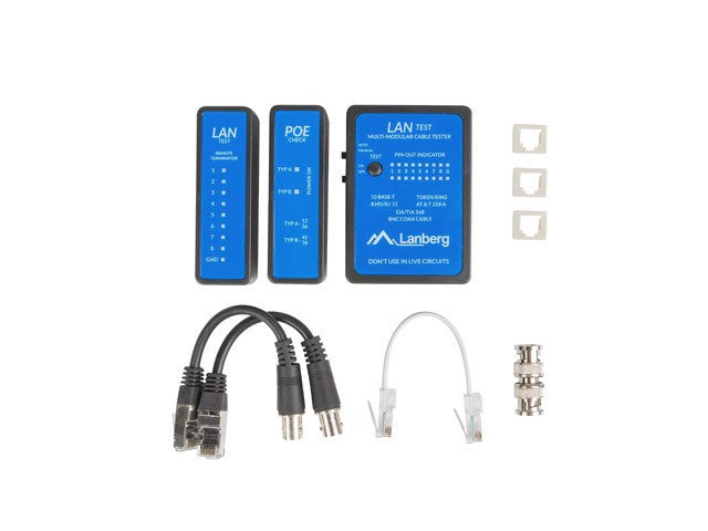 Lanberg NT-0404 network cable tester PoE tester Black, Blue