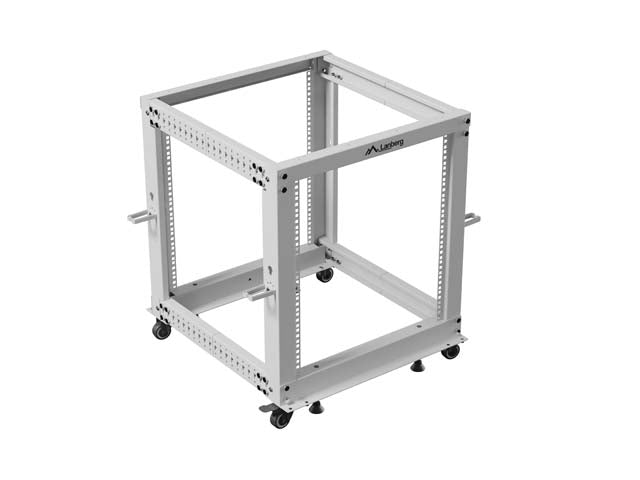 Lanberg open rack 19" 12U 600x600-1100 adjustable, grey