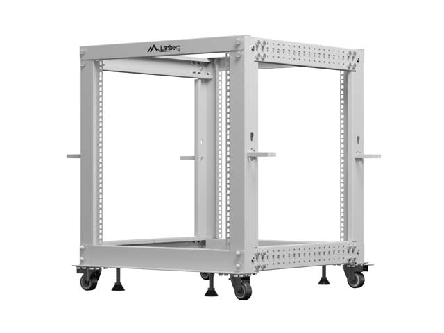 Lanberg open rack 19" 12U 600x600-1100 adjustable, grey