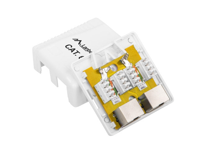 Lanberg surface-mount box CAT.6 FTP shielded 2X RJ45, white