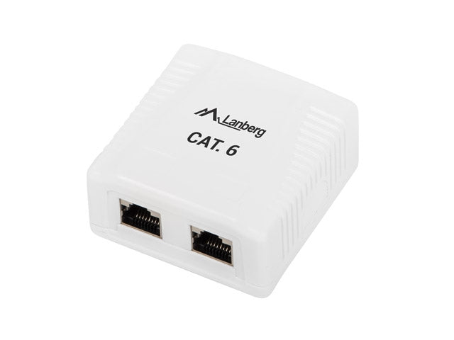 Lanberg surface-mount box CAT.6 FTP shielded 2X RJ45, white