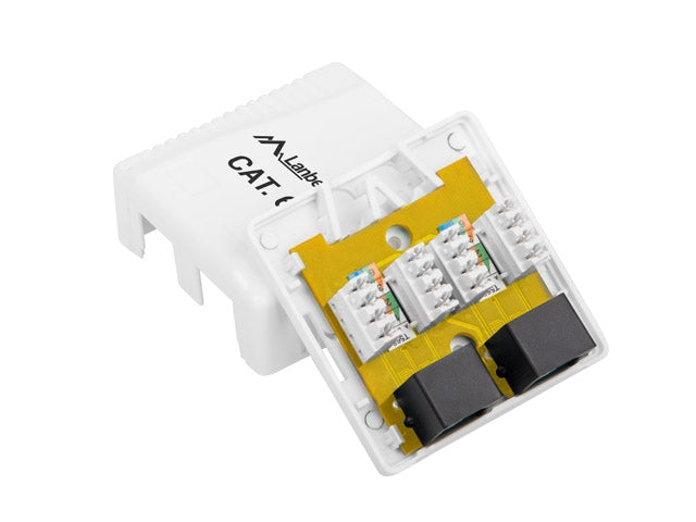 Lanberg surface-mount box CAT.6 UTP UNshielded 2X RJ45, white