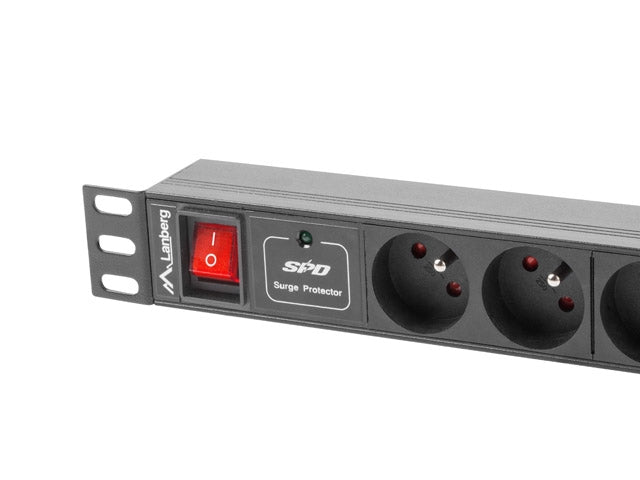 Lanberg power distribution unit (PDU) 19"1U 16A 8 SOCKETS 2M, black