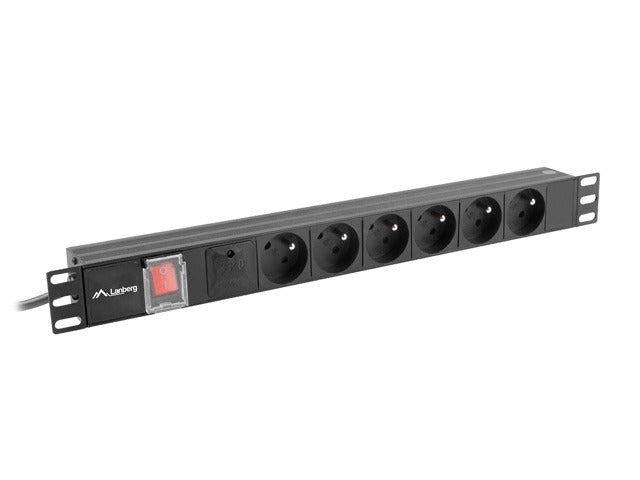 Lanberg power distribution unit (pdu) 19" 1U 16a 6x french outlets 2m black
