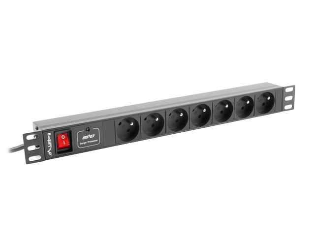 Lanberg power distribution unit (PDU) 19"1U 10A 7 SOCKETS 2M, black