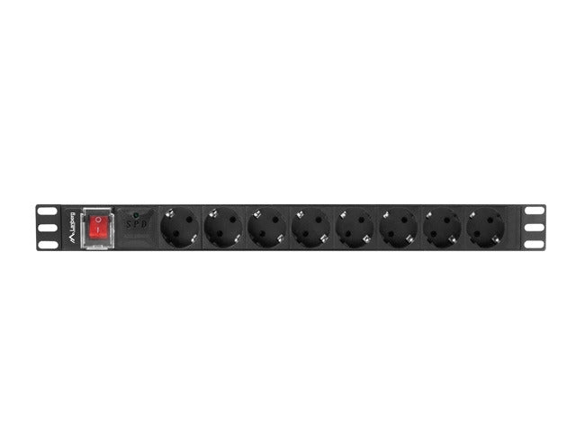 Lanberg power distribution unit (pdu) 19" 1U 16a 2m 8x schuko outlets black