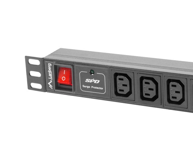 Lanberg power distribution unit (PDU) 19"1U 10A 10 SOCKETS 2M, black