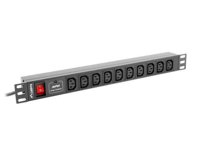 Lanberg power distribution unit (PDU) 19"1U 10A 10 SOCKETS 2M, black