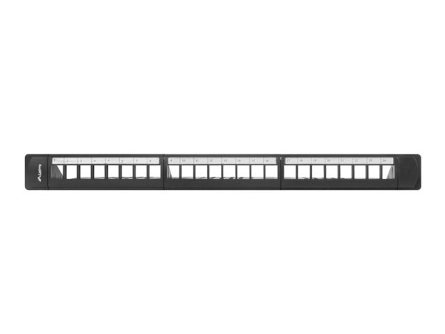 Lanberg patch panel blank 24 port 1U with organizer for keystone modules, black