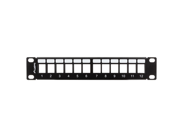 Lanberg patch panel blank 12 port 1U with organizer for keystone modules black
