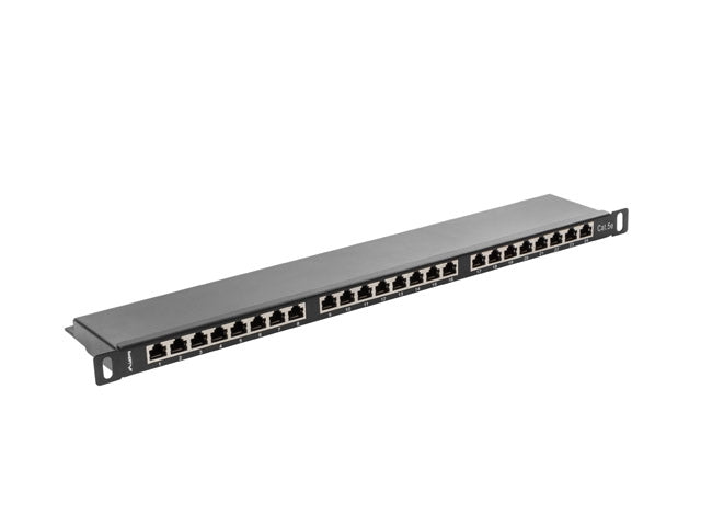 Lanberg patch panel 24 port 0.5U CAT.5E shielded, black