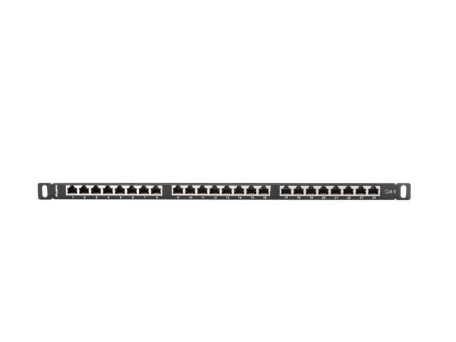 Lanberg patch panel 24 port 0.5U CAT.6 shielded, black