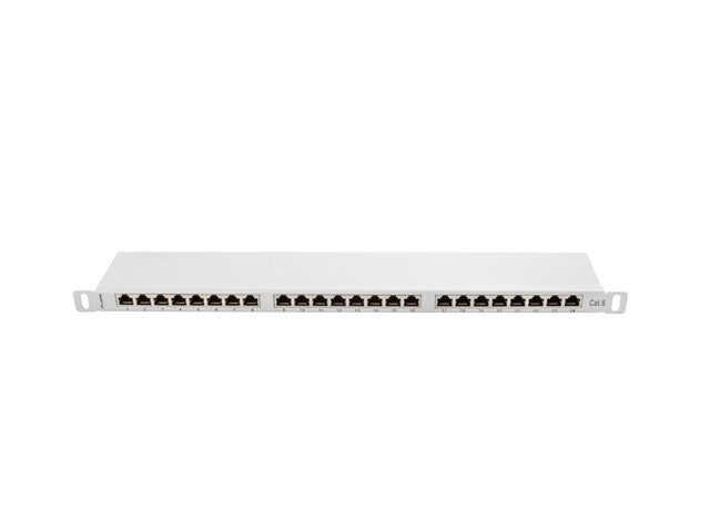 Lanberg patch panel 24 port 0.5U CAT.6 shielded, grey