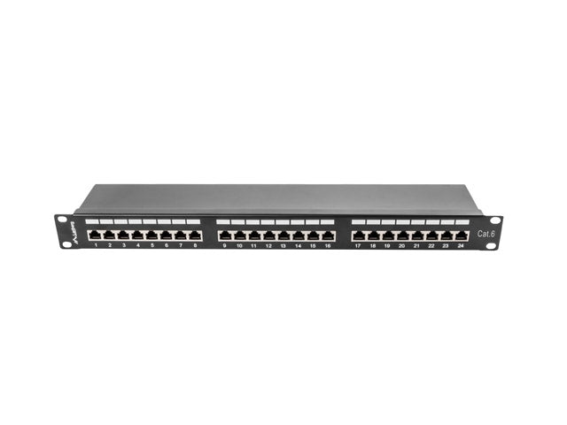 Lanberg patch panel 24 port 1U CAT.6 shielded, black