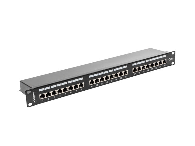 Lanberg patch panel 24 port 1U CAT.6 shielded, black