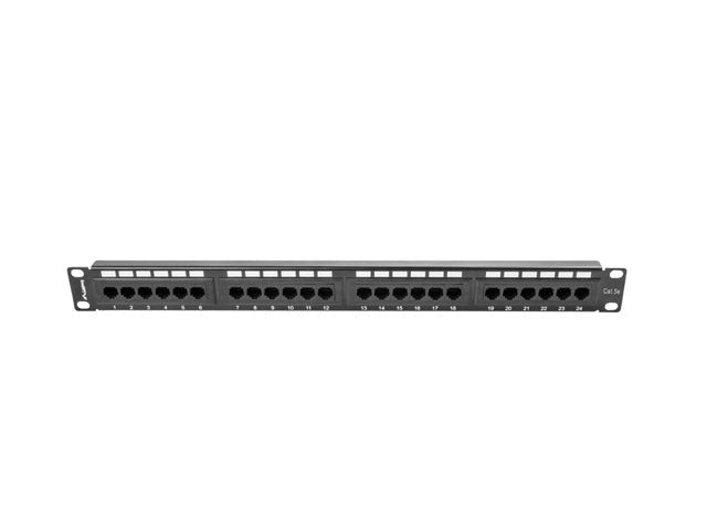 Lanberg patch panel 24 port 1U CAT.5E, black