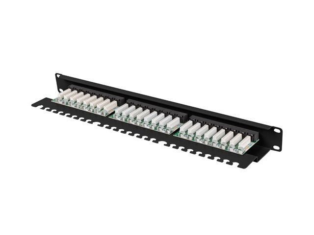 Lanberg patch panel 24 port 1U 19" CAT.6 utp with cable organizer black
