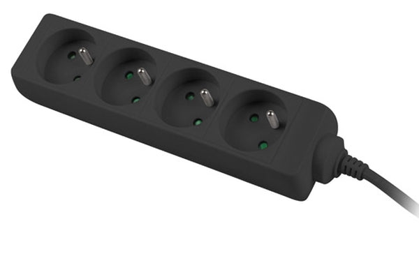 Lanberg power strip 1.5m, 4 sockets, french quality-grade copper cable, black