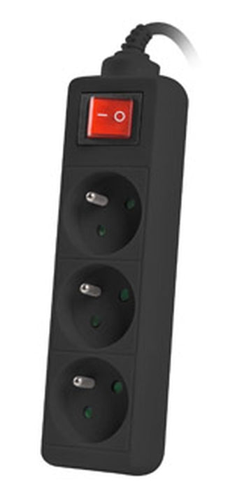 Lanberg power strip 1.5m, 3 sockets, french with circuit breaker quality-grade copper cable, black